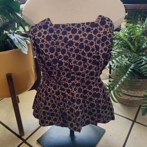 Anthropologie spotted corset blouse